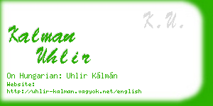 kalman uhlir business card